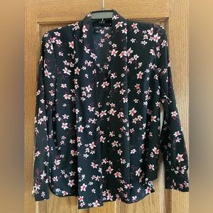 Women’s Ann Taylor Floral Long Sleeve Blouse, SMALL PETITE Like New!